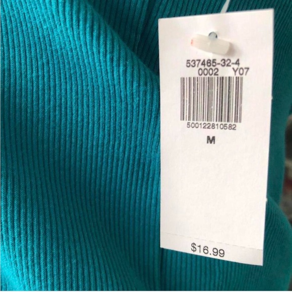 Old Navy Turquoise Ribbed Tank Top - Picture 4 of 5